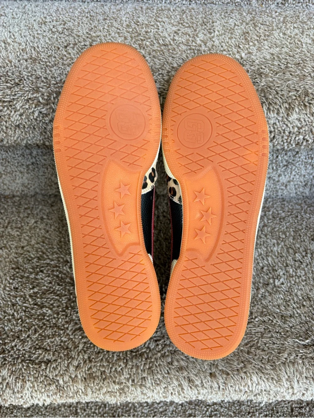 THE GOOD ALWAYS WINS Red and Tan Men’s Animal Print Sneakers